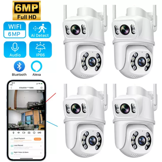 ICSEE 6MP 4K WLAN WIFI NETZWERK CAMERA AUßEN IP ÜBERWACHUNGSKAMERA Alarm Alexa