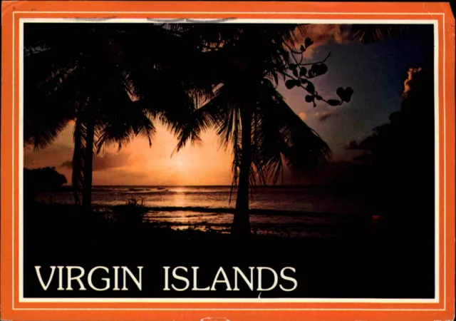 Postcard VIRGIN ISLANDS Karibik Sonnenuntergang Postkarte Ansichtskarte gelaufen