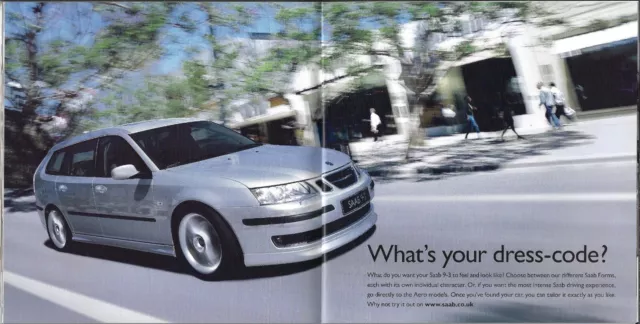 Saab 9-3 Saloon & SportWagon 2005-06 UK Market Brochure Linear Vector Sport Aero 3