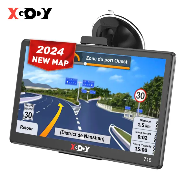 XGODY 718 7'' GPS Sat Nav Navigation Car Truck HD Touch Screen UK&EU Maps POIs