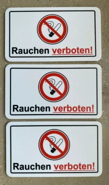 3er Set Rauchen verboten - PVC-Schilder, HAMMERPREIS