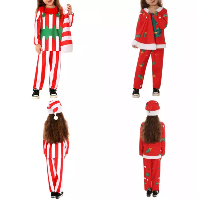 Set cappelli per bambine con pantaloni costume manica lunga collo rotondo abbigliamento da notte