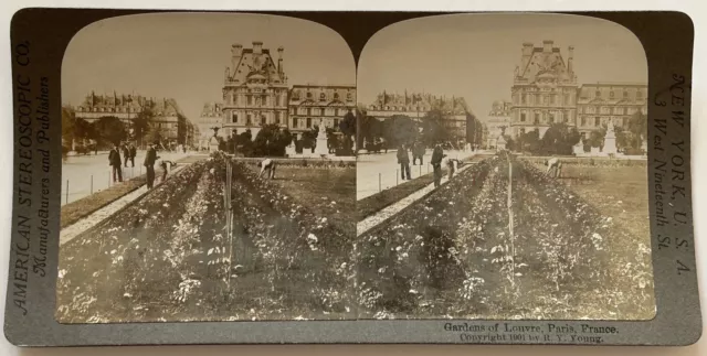 Frankreich Paris Gärten Des Louvre 1901 Foto Stereo Vintage P75L3n