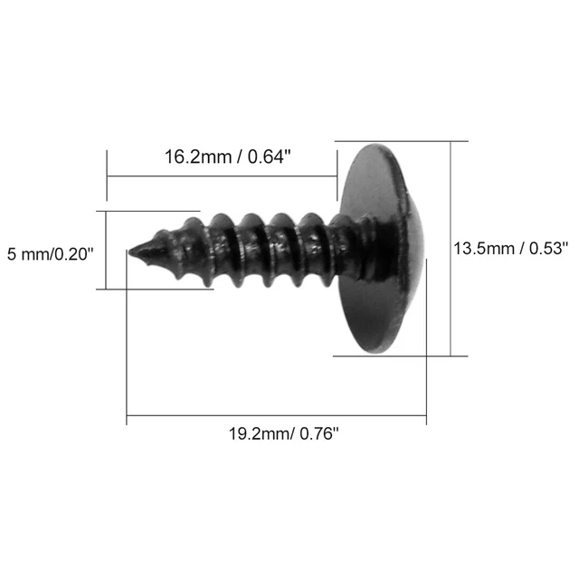 8Pz 5 x 19.2mm Vite Acciaio Inossidabile per Auto Parafango Targa 3
