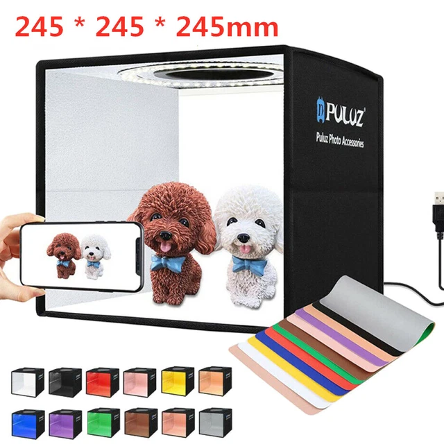 PULUZ 96LED Photography Softbox Light Shooting Tent Kit 6 Backdrop Dimmable C6V4