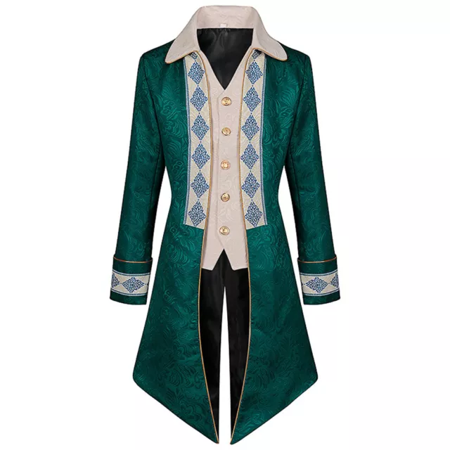 Mens Gothic Medieval Tailcoat Jacket, Steampunk Vintage Victorian Frock Coat