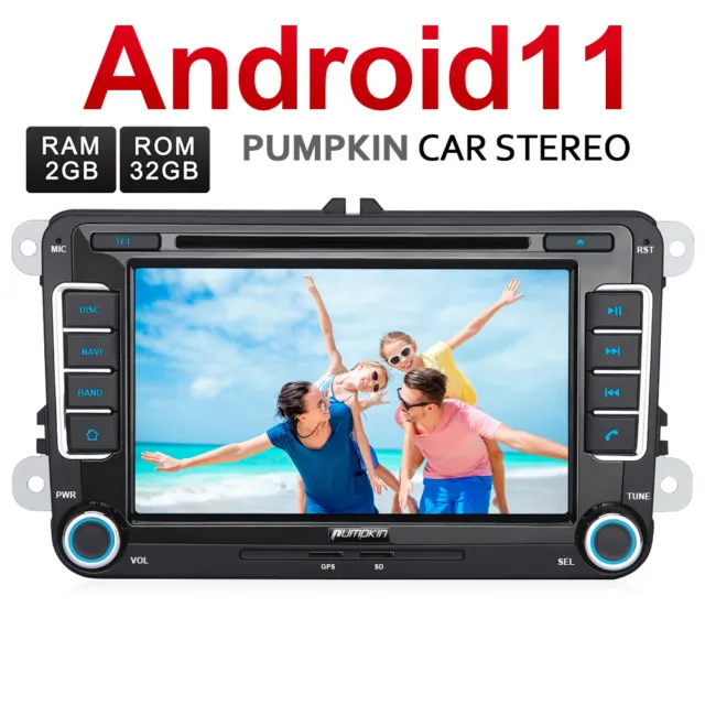Pumpkin Android 11 Car Stereo Radio GPS 32GB DVD For VW Golf MK5 MK6 Polo Passat