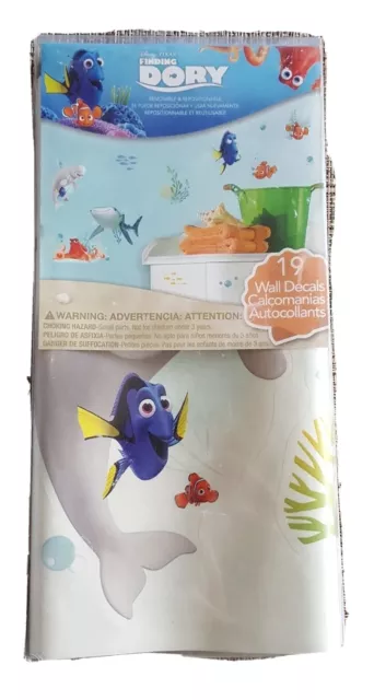 Calcomanías de pared de pez Disney FIND DORY 19 Nemo pegatinas de dormitorio/baño - EE. UU.