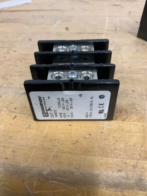 Marathon 1423572 Panel Mount Barrier Terminal Block 600V 3P 175A Cu/135A Al.