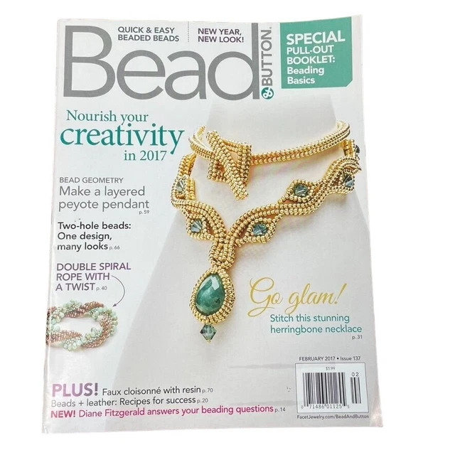 Libro de artesanía de joyería Bead & Button u febrero de 2017 edición 137 capas P