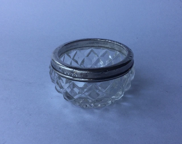 Sale vetro tagliato argento massiccio contrassegnato per Londra 1922