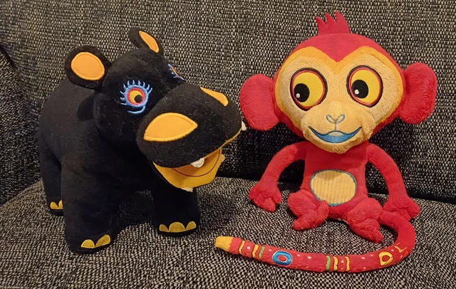 TINGA TINGA TALES 2x Plush Bundle Hippo Talking Monkey CBeebies Soft tinga-tinga-tales-2x-plush-bundle-hippo-talking-monkey-cbeebies-soft