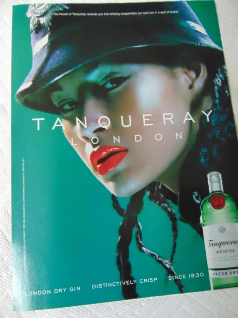 2001 TANQUERAY DRY GIN LONDON Woman Bobby vintage art print ad