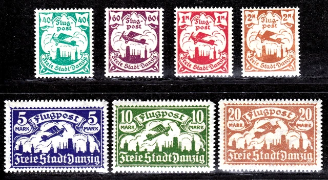 Danzig 112-18 *, Flugpost 1923 ungebraucht mit Falz