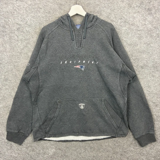 Felpa con cappuccio New England Patriots da uomo grigio medio Reebok NFL attrezzatura maglione