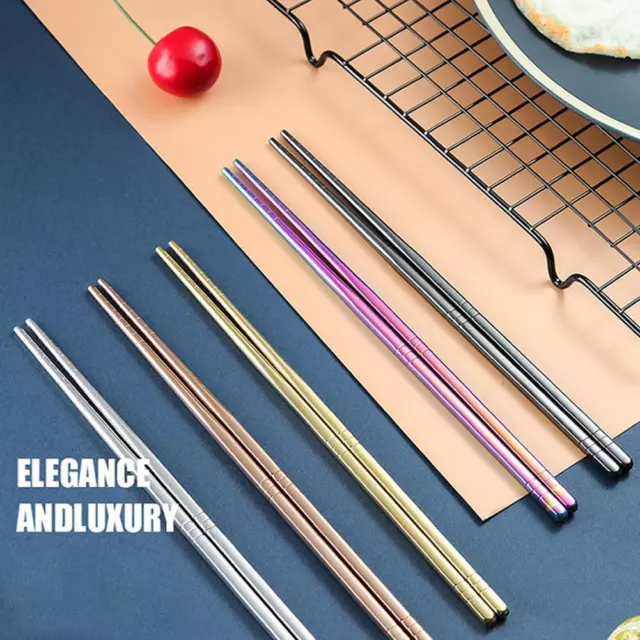 Reusable Chopsticks Metal Korean Chinese Steel New N1 G9M8