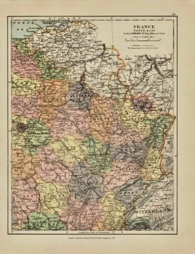 edward stanford map 1920 . north east france !