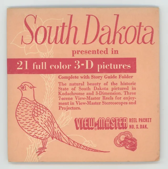 South Dakota 1954 Sawyer'S View-Master Packet with Reels #S.Dak-123