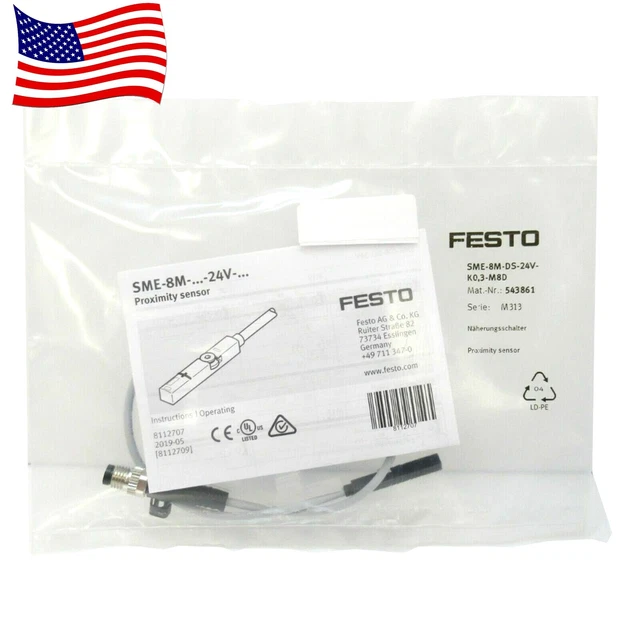 New In Bag FESTO SME-8M-DS-24V-K-0 3-M8D (543861) - US Stock