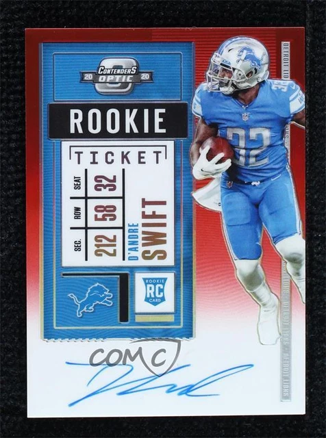 2020 Panini Contenders Optic Ticket RPS Red 179/199 D'Andre Swift Rookie Auto RC