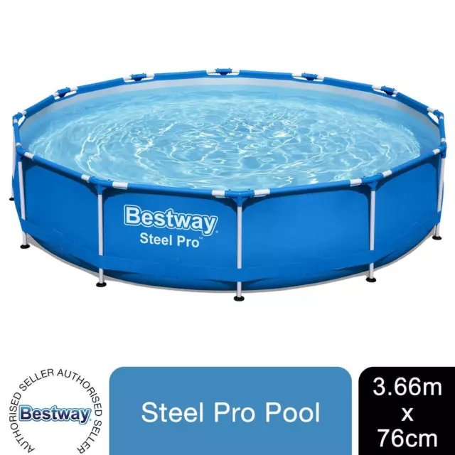 Bestway Steel Pro 10'x30"" oder 12'x30"" Spritzpaddelrahmen Schwimmbad 3