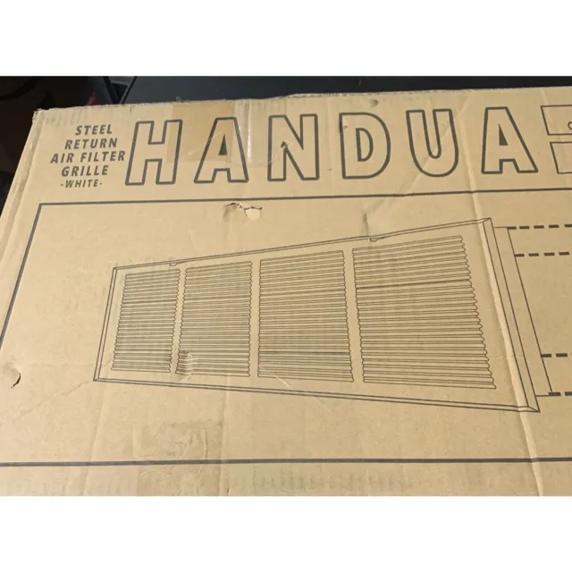 Handua Duct Opening White Steel Return Air Filter Grille 32inch x 12inch