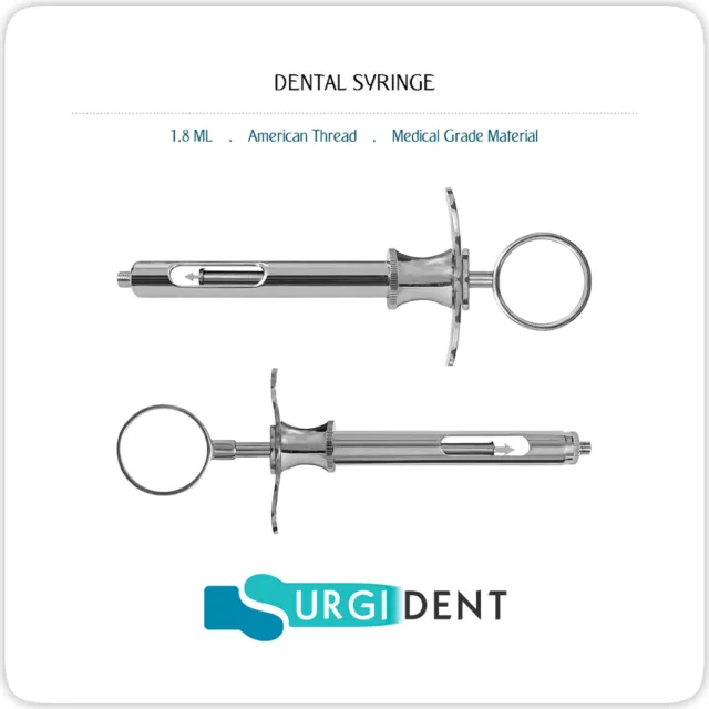 Seringue Dentaire 1,8 Ml Instruments D'aspiration Anesthésique « Lot De 2 »