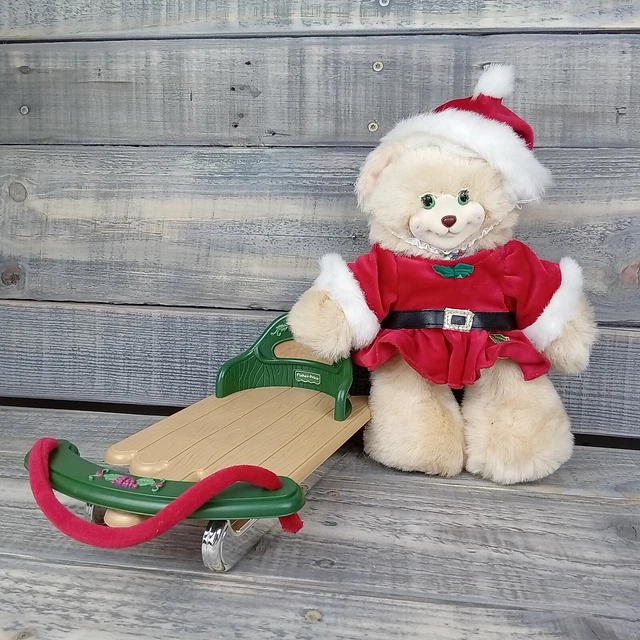 Vintage 1999 Fisher Price Briarberry Christmas Berrykris Plush Sleigh Snow Sled