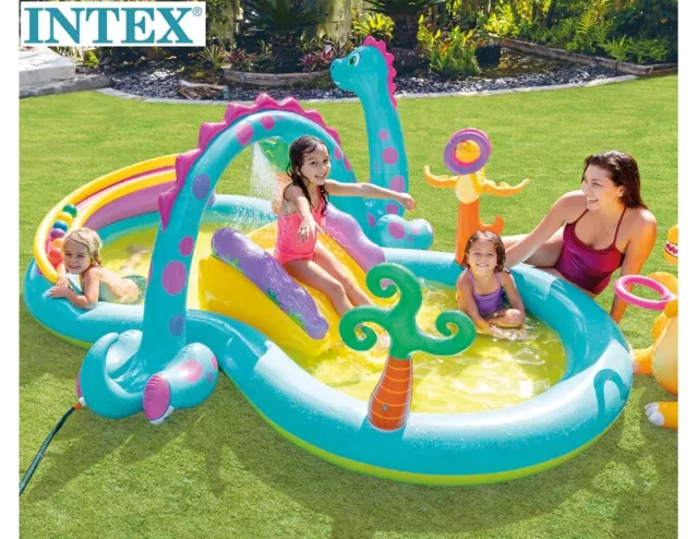 INTEX Little Dino Inflatable Play Center with Slide