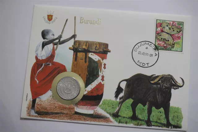 🧭 🇧🇮 Burundi 5 Francs 1980 Coin Cover B48 #83