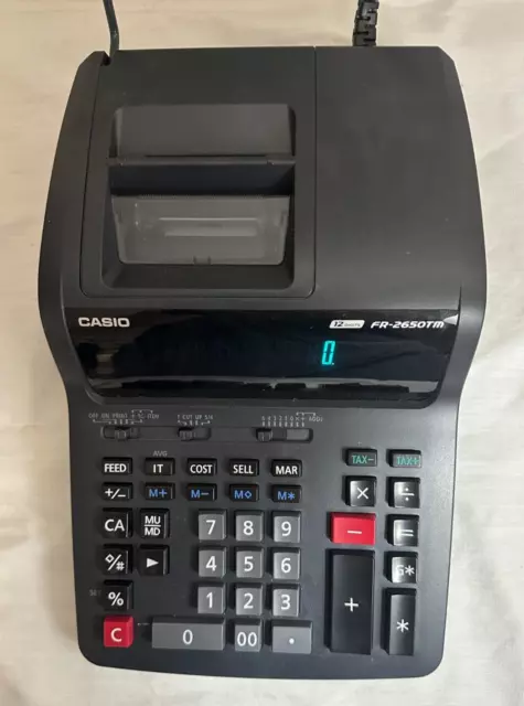 Casio FR-2650TM Printing Calculator - 12 Digit Adding Machine - Tested -
