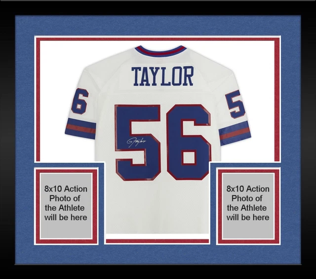 FRMD Lawrence Taylor New York Giants Signed White Mitchell & Ness Replica Jersey
