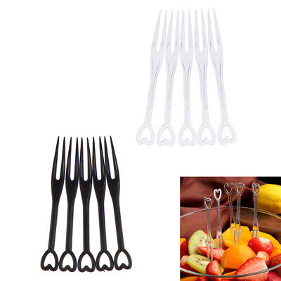 100 piezas/bolsa tenedor de frutas mini tenedores de plástico transparente hogar comedor comida pastel fruta F Yh