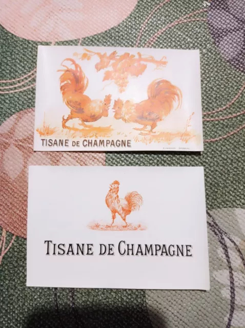 Lot de 2 étiquettes Champagne anciennes excellent état