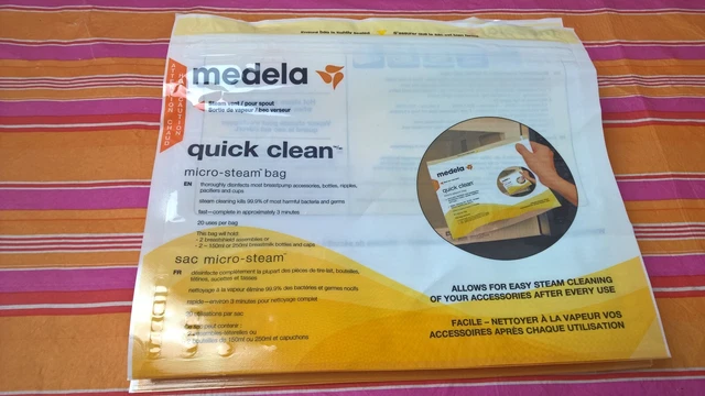 Bolsas de microondas Medela de limpieza rápida - limpieza rápida y conveniente del extractor de senos