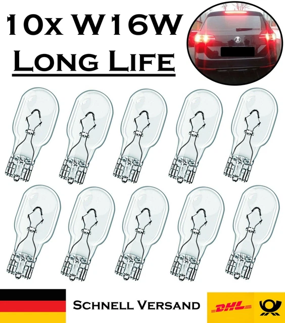 Osra.m W16W Auto Lampen 10er Set - 12V 16W Halogenlampen Für Bremslicht & Blinker