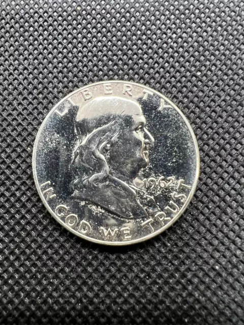 1962 P FBL 90% Silver Franklin Half Dollar, MID-MS / Full Bell Lines 2