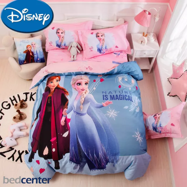 Disney Frozen Anna Elsa Princess CottonTwill Twin Queen Duvet Cover Bedding Set