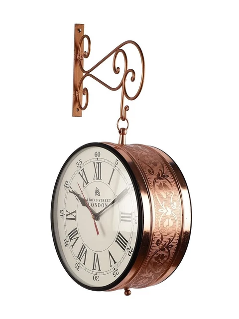Horloge Gare Double Face Extérieure – Style Vintage Pour Jardin, Terrasse Ou Décoration Murale
