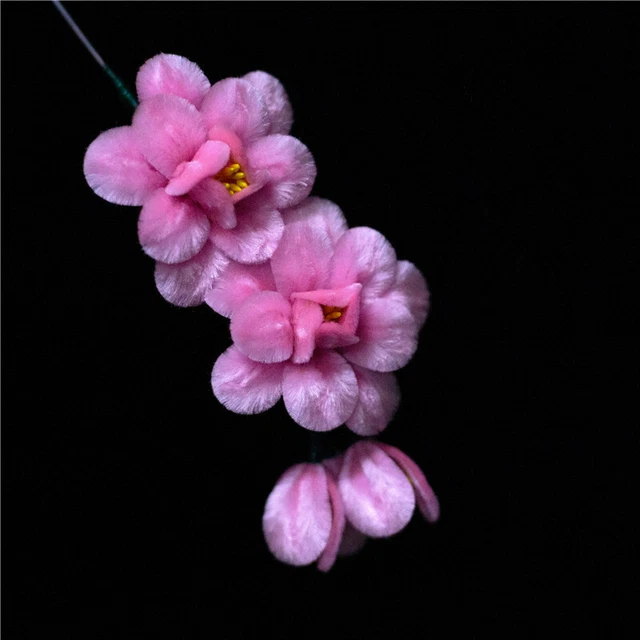 Jewelry Silk Velvet Flower Beijing Opera Begonia Temple Chinese National Style 2