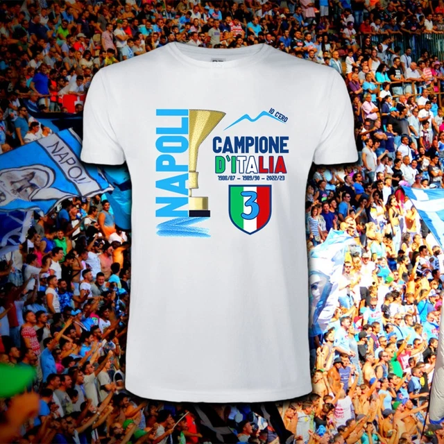 T-Shirt Maglia Napoli Campione D'italia 2023 Maglietta Scudetto Uomo Unisex