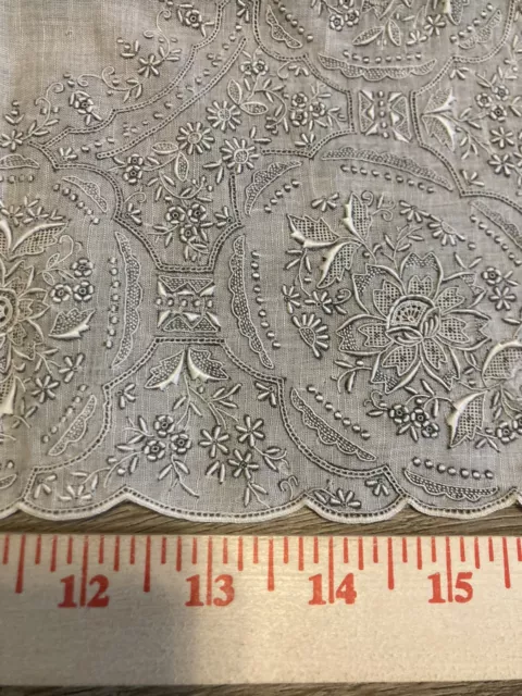 Vintage Embroidered Appenzell Handkerchief Hankie 11 1/4" Approx