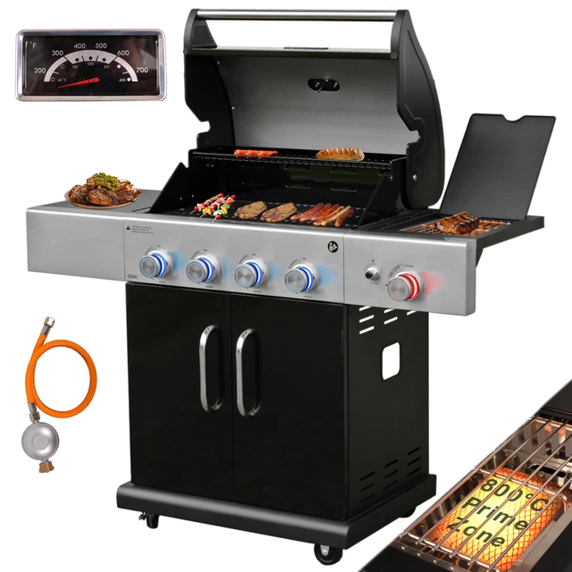 Vaiko Gasgrill 4 Edelstahl Brenner + 800°C Infrarot Keramik Brenner Prime Zone