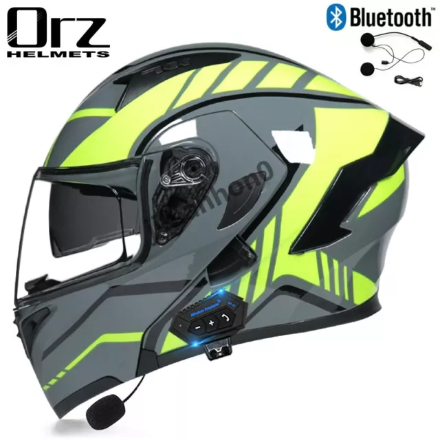 ECE DOT Modular Bluetooth Motorcycle Helmet Full Face Dual Visor Flip Up Helmet 2