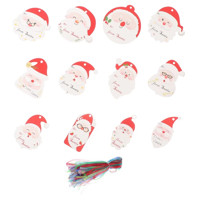 Accesorios para etiquetas de fiesta día de Papá Noel regalos de Navidad decoración