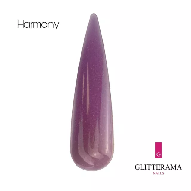 HARMONY Coloured Acrylic Powder Glitterama Nails Purple plum shimmer glitter