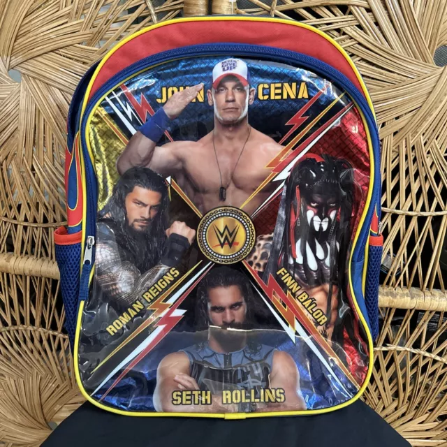 NEW WWE WRESTLING Backpack Bookbag John Cena Roman Reigns, Balor ...