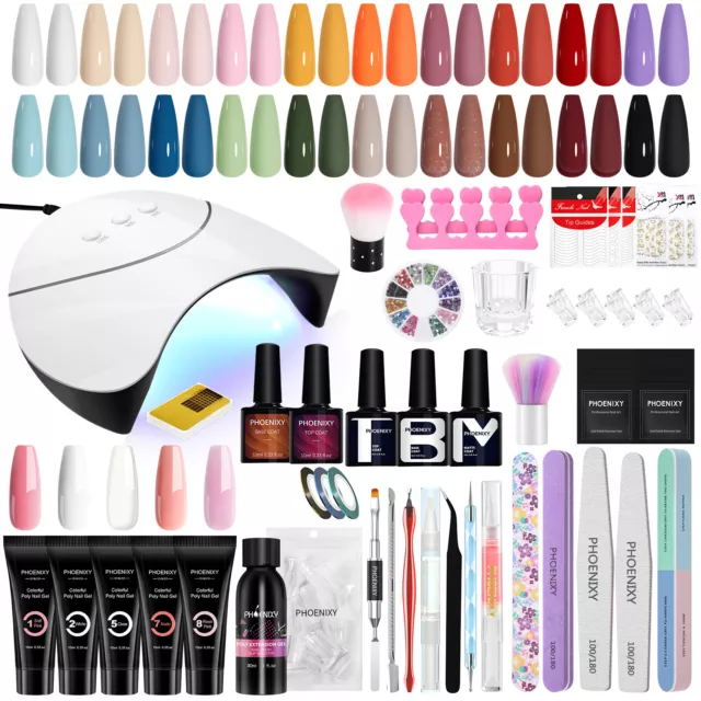 Gel Nagellack Set UV/LED Nagel Lampe Nagel Kunst Starter Poly Nagel Gel Kit