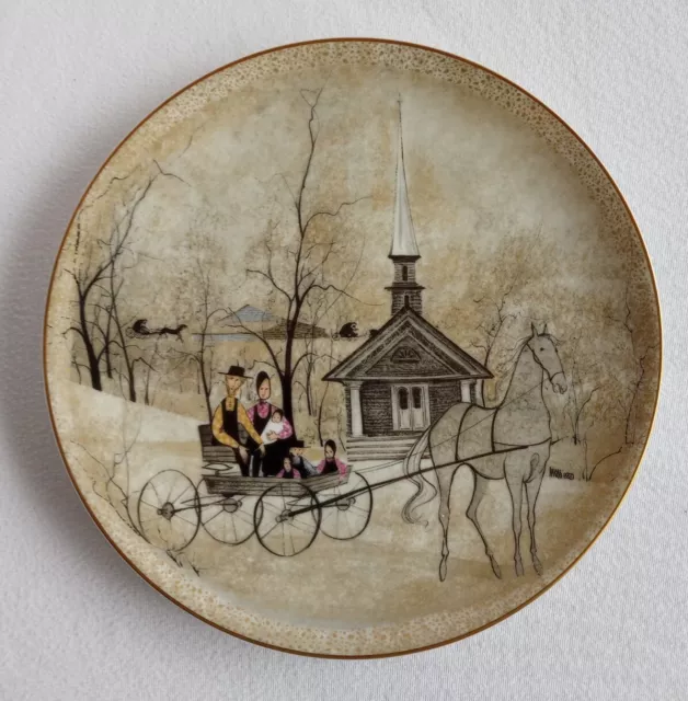 P Buckley Moss Anna Perenna Plate The Valley Life Series "Sunday Ride" Mint