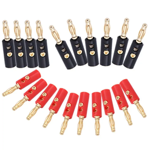 20pcs 4mm Gold Plated Audio Speaker Wire Cable Banana Plug Connector Adapter ~b 2